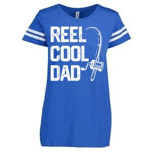 Men Reel Cool Dad Fishing Daddy Fathers Day Gift Enza Ladies Jersey Football T-Shirt