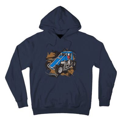 Midget Race Car Dirt Track Racing Tall Hoodie