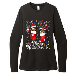 Merry Rottie Christmas Rottweiler Xmas Party Rottweiler Cool Gift Womens CVC Long Sleeve Shirt