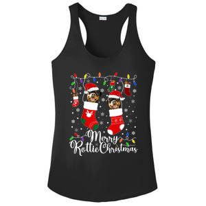 Merry Rottie Christmas Rottweiler Xmas Party Rottweiler Cool Gift Ladies PosiCharge Competitor Racerback Tank