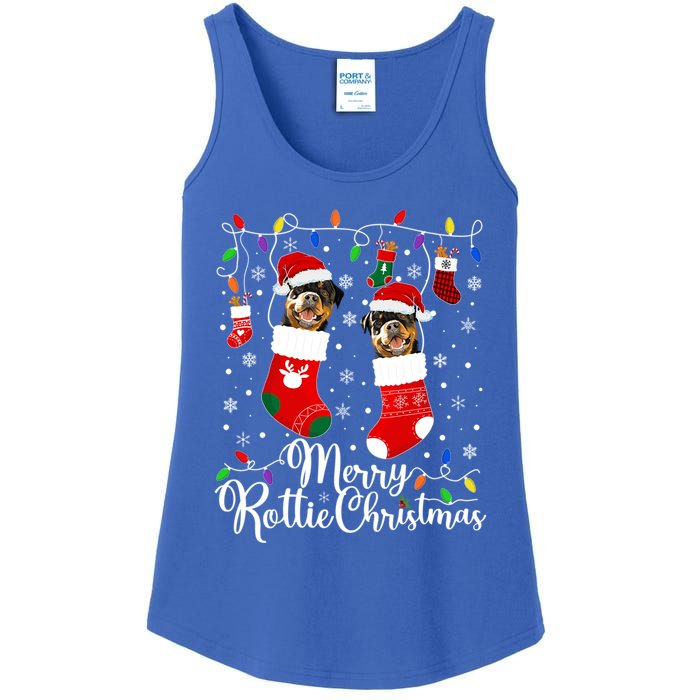 Merry Rottie Christmas Rottweiler Xmas Party Rottweiler Cool Gift Ladies Essential Tank