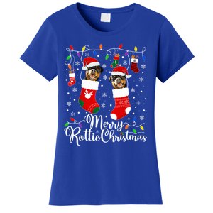 Merry Rottie Christmas Rottweiler Xmas Party Rottweiler Cool Gift Women's T-Shirt