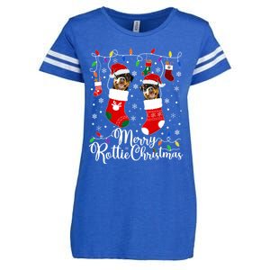 Merry Rottie Christmas Rottweiler Xmas Party Rottweiler Cool Gift Enza Ladies Jersey Football T-Shirt