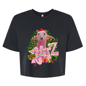 Mouse Ratz Christmas Ratz Christmas Funny Ratz Christmas Light Bella+Canvas Jersey Crop Tee