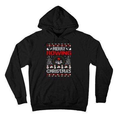 Merry Rowing Christmas Ugly Sweater Outdoors Hoodie