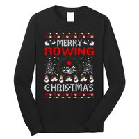 Merry Rowing Christmas Ugly Sweater Outdoors Long Sleeve Shirt