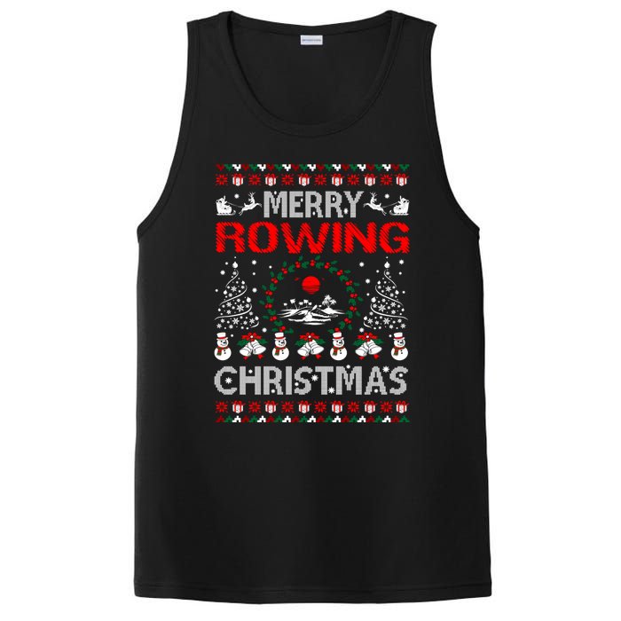 Merry Rowing Christmas Ugly Sweater Outdoors PosiCharge Competitor Tank