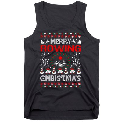 Merry Rowing Christmas Ugly Sweater Outdoors Tank Top