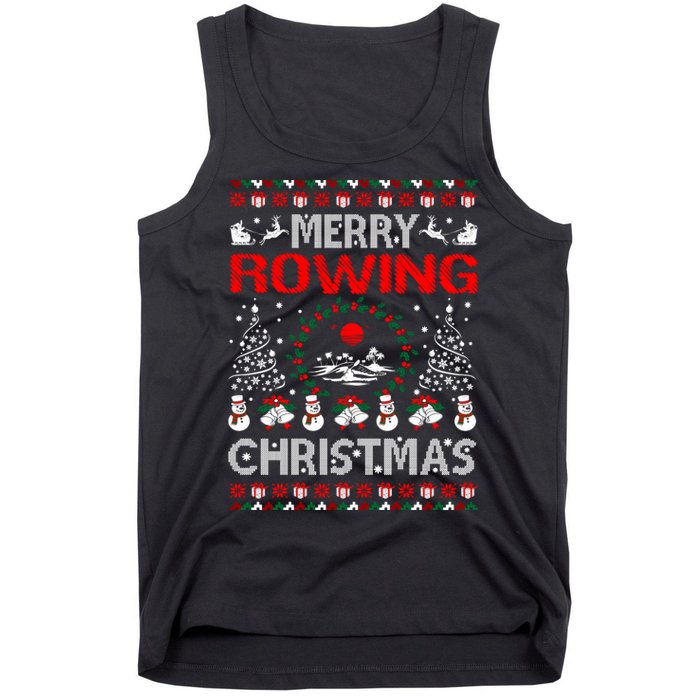 Merry Rowing Christmas Ugly Sweater Outdoors Tank Top