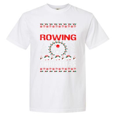 Merry Rowing Christmas Ugly Sweater Outdoors Garment-Dyed Heavyweight T-Shirt