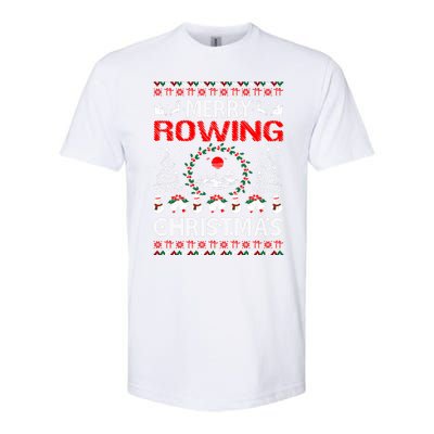 Merry Rowing Christmas Ugly Sweater Outdoors Softstyle CVC T-Shirt