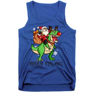 Merry Rexmas Christmas Dinosaur Santa Reindeer Trex Cool Gift Tank Top