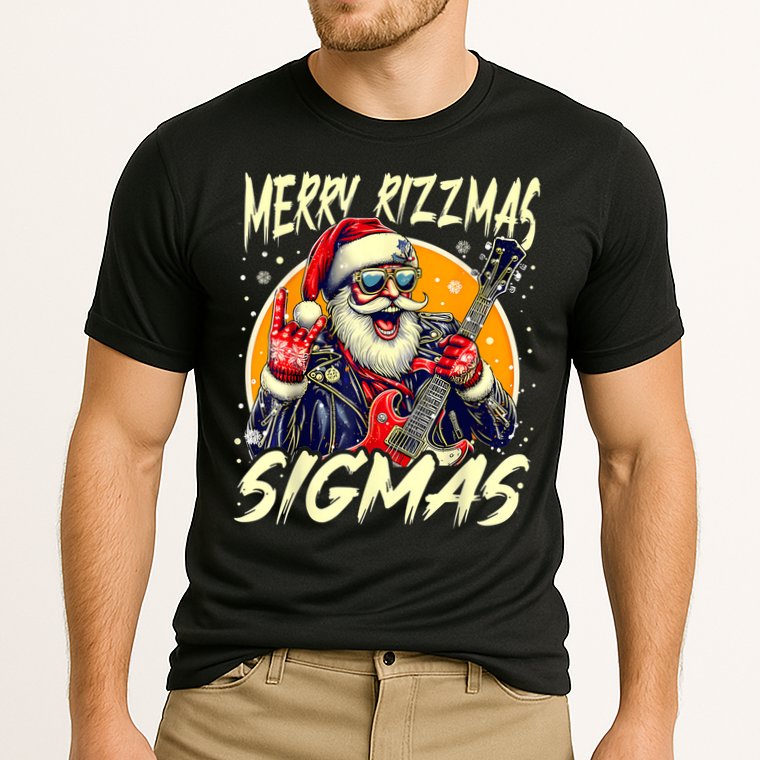 Merry Rizzmas Christmas Rizz Cool Santa Sunglasses Xmas Cooling Performance Crew T-Shirt