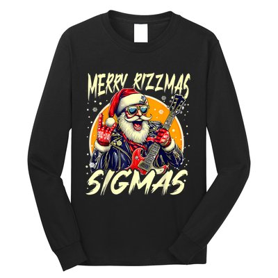 Merry Rizzmas Christmas Rizz Cool Santa Sunglasses Xmas Long Sleeve Shirt