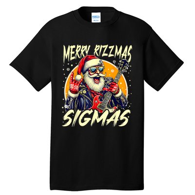 Merry Rizzmas Christmas Rizz Cool Santa Sunglasses Xmas Tall T-Shirt