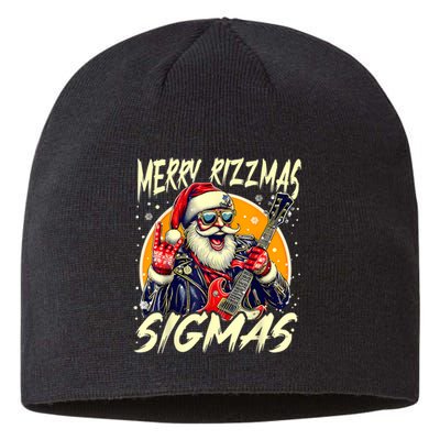 Merry Rizzmas Christmas Rizz Cool Santa Sunglasses Xmas Sustainable Beanie