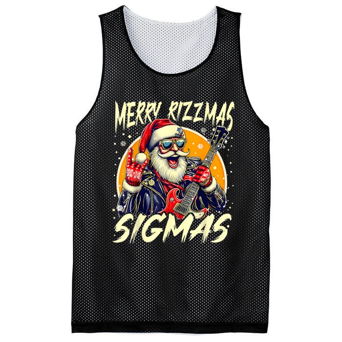 Merry Rizzmas Christmas Rizz Cool Santa Sunglasses Xmas Mesh Reversible Basketball Jersey Tank