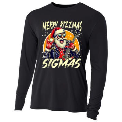 Merry Rizzmas Christmas Rizz Cool Santa Sunglasses Xmas Cooling Performance Long Sleeve Crew