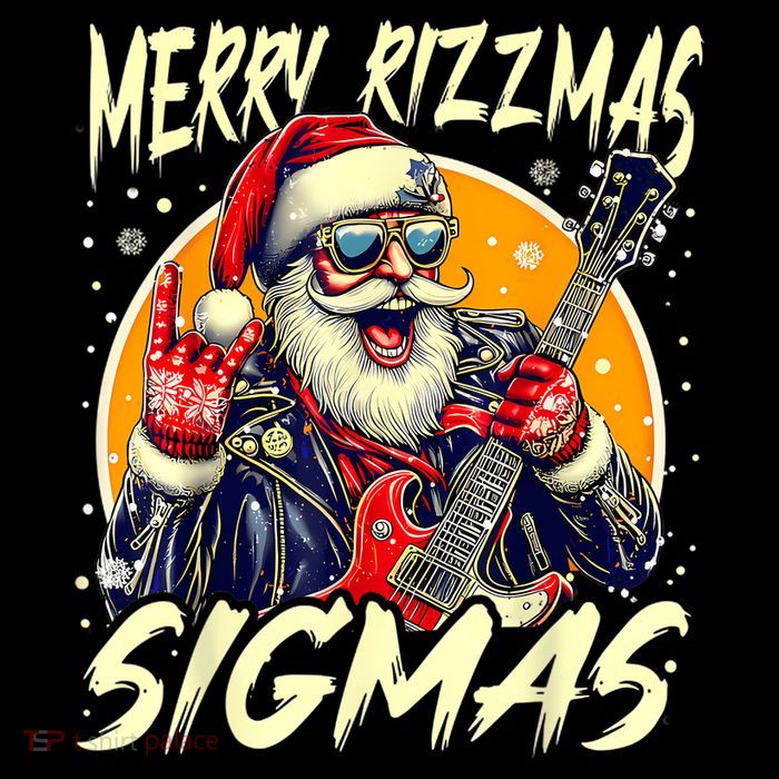 Merry Rizzmas Christmas Rizz Cool Santa Sunglasses Xmas Premium T-Shirt