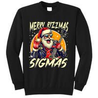 Merry Rizzmas Christmas Rizz Cool Santa Sunglasses Xmas Tall Sweatshirt