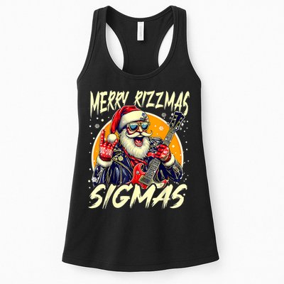 Merry Rizzmas Christmas Rizz Cool Santa Sunglasses Xmas Womens Tank Top