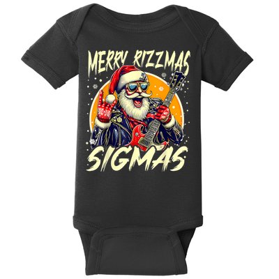 Merry Rizzmas Christmas Rizz Cool Santa Sunglasses Xmas Baby Bodysuit