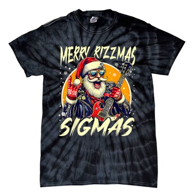 Merry Rizzmas Christmas Rizz Cool Santa Sunglasses Xmas Tie-Dye T-Shirt