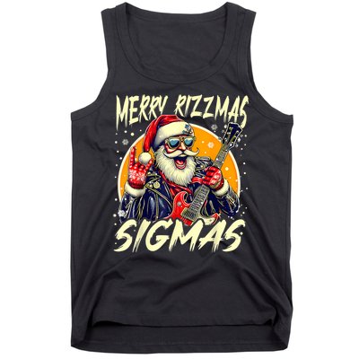 Merry Rizzmas Christmas Rizz Cool Santa Sunglasses Xmas Tank Top