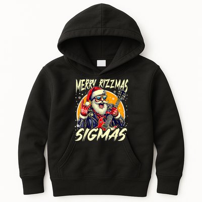 Merry Rizzmas Christmas Rizz Cool Santa Sunglasses Xmas Kids Hoodie