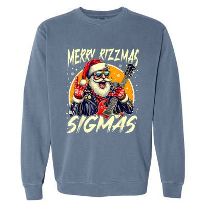 Merry Rizzmas Christmas Rizz Cool Santa Sunglasses Xmas Garment-Dyed Sweatshirt