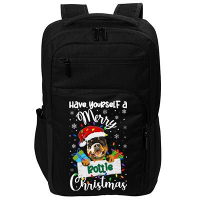 Merry Rottie Christmas Rottweiler Xmas Party Rottweiler Gift Impact Tech Backpack