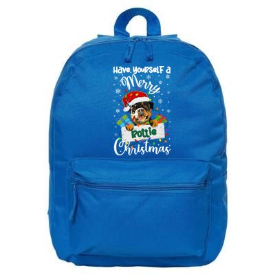 Merry Rottie Christmas Rottweiler Xmas Party Rottweiler Gift 16 in Basic Backpack