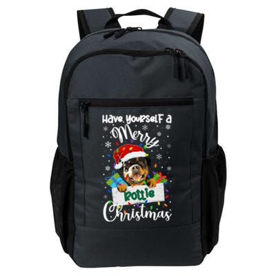 Merry Rottie Christmas Rottweiler Xmas Party Rottweiler Gift Daily Commute Backpack