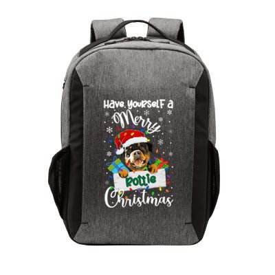 Merry Rottie Christmas Rottweiler Xmas Party Rottweiler Gift Vector Backpack