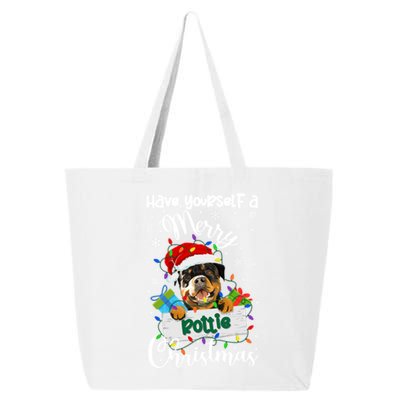 Merry Rottie Christmas Rottweiler Xmas Party Rottweiler Gift 25L Jumbo Tote