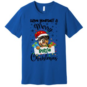 Merry Rottie Christmas Rottweiler Xmas Party Rottweiler Gift Premium T-Shirt