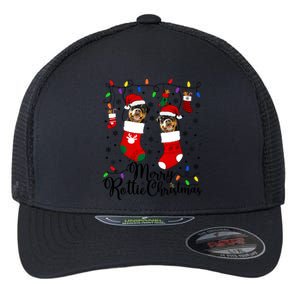 Merry Rottie Christmas Rottweiler Xmas Party Rottweiler Gift Flexfit Unipanel Trucker Cap