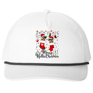 Merry Rottie Christmas Rottweiler Xmas Party Rottweiler Gift Snapback Five-Panel Rope Hat