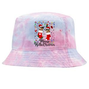 Merry Rottie Christmas Rottweiler Xmas Party Rottweiler Gift Tie-Dyed Bucket Hat