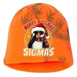 Merry Rizzmas Christmas Rizz Cool Peguin Sunglasses Sigmas Kati - Camo Knit Beanie