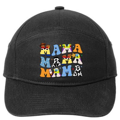 Mama Retro Character Cute 7-Panel Snapback Hat