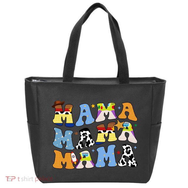 Mama Retro Character Cute Zip Tote Bag