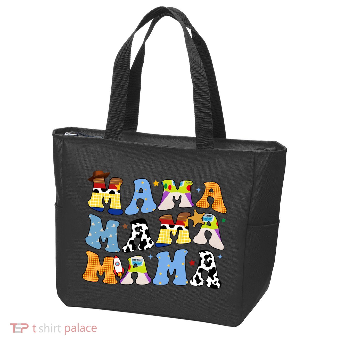Mama Retro Character Cute Zip Tote Bag