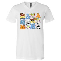 Mama Retro Character Cute V-Neck T-Shirt