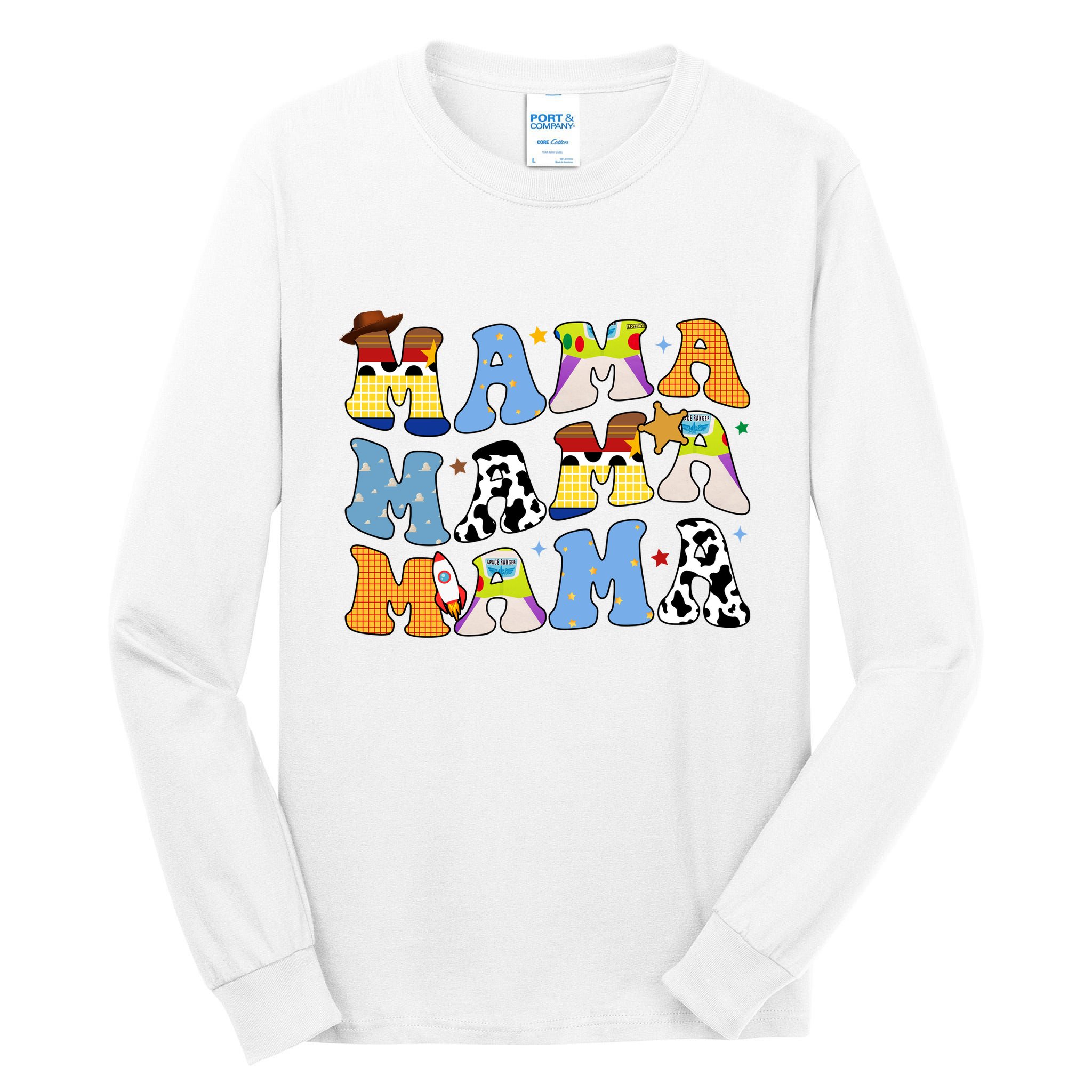 Mama Retro Character Cute Tall Long Sleeve T-Shirt