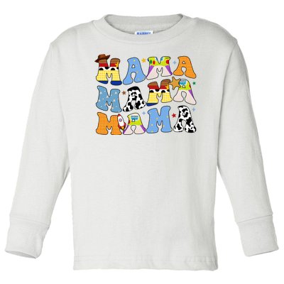 Mama Retro Character Cute Toddler Long Sleeve Shirt