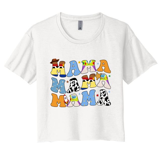 Mama Retro Character Cute Crop Top