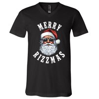 Merry Rizzmas Christmas Holiday Xmas Santa Claus V-Neck T-Shirt