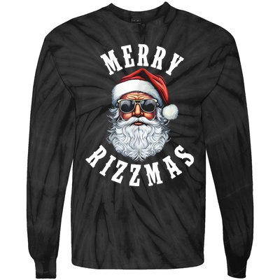 Merry Rizzmas Christmas Holiday Xmas Santa Claus Tie-Dye Long Sleeve Shirt