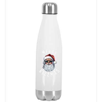 Merry Rizzmas Christmas Holiday Xmas Santa Claus Stainless Steel Insulated Water Bottle